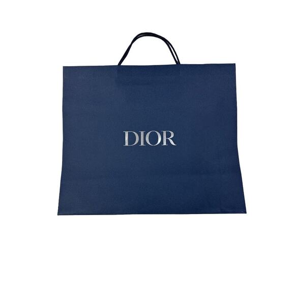 Dior - Large Authentic Gift Bag in Blue & Silver - Picture 1 of 6